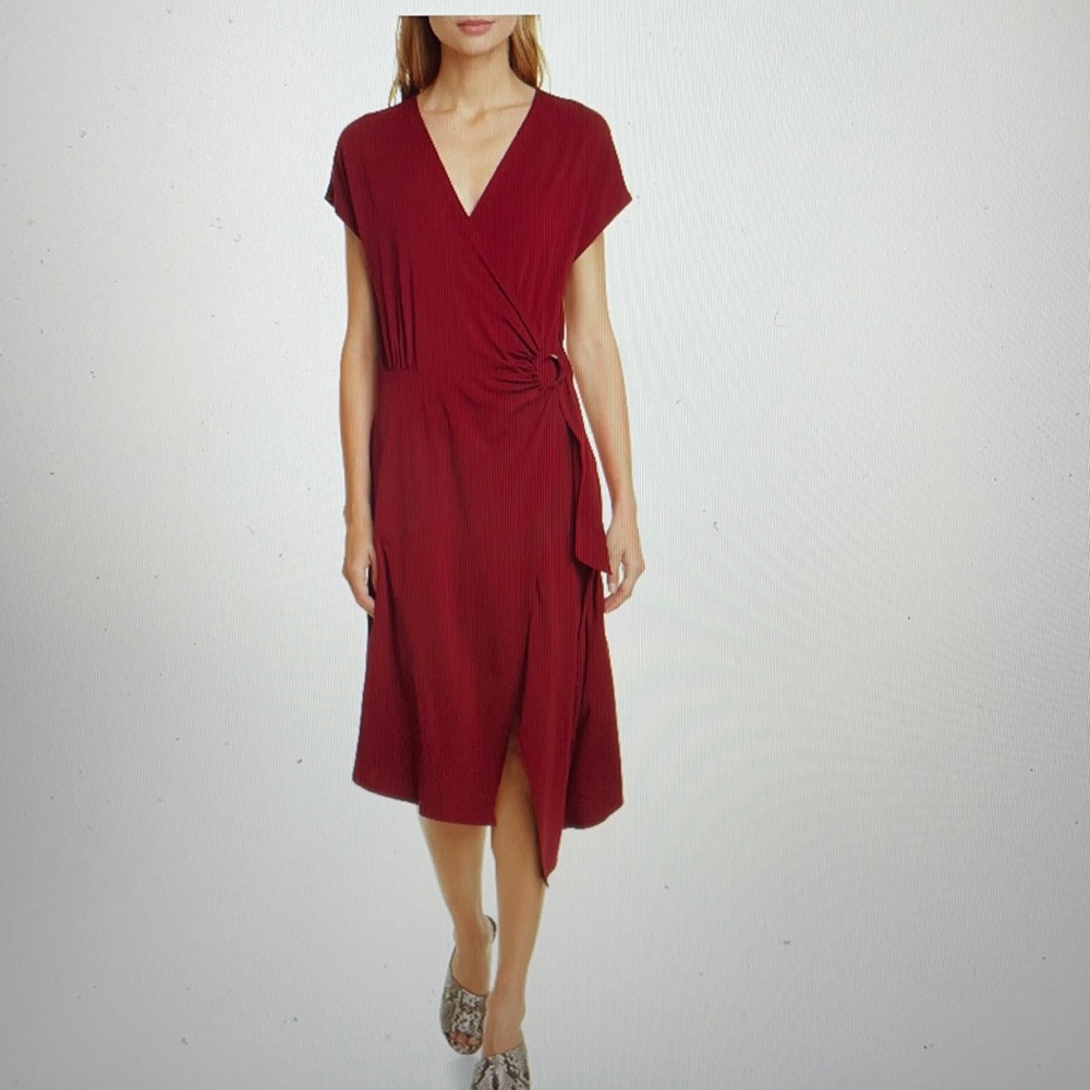 Joie Anjula asymmetrical wrap midi dress